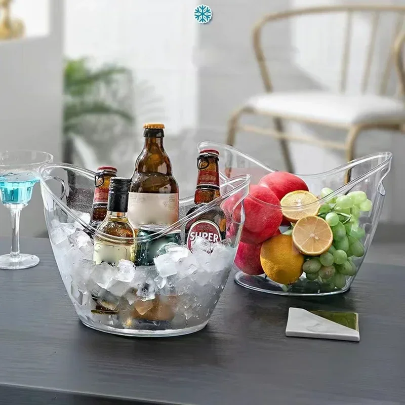 Wine Beer Refrigerator - Wiadro na lód 4/8L, przezroczyste wiadro