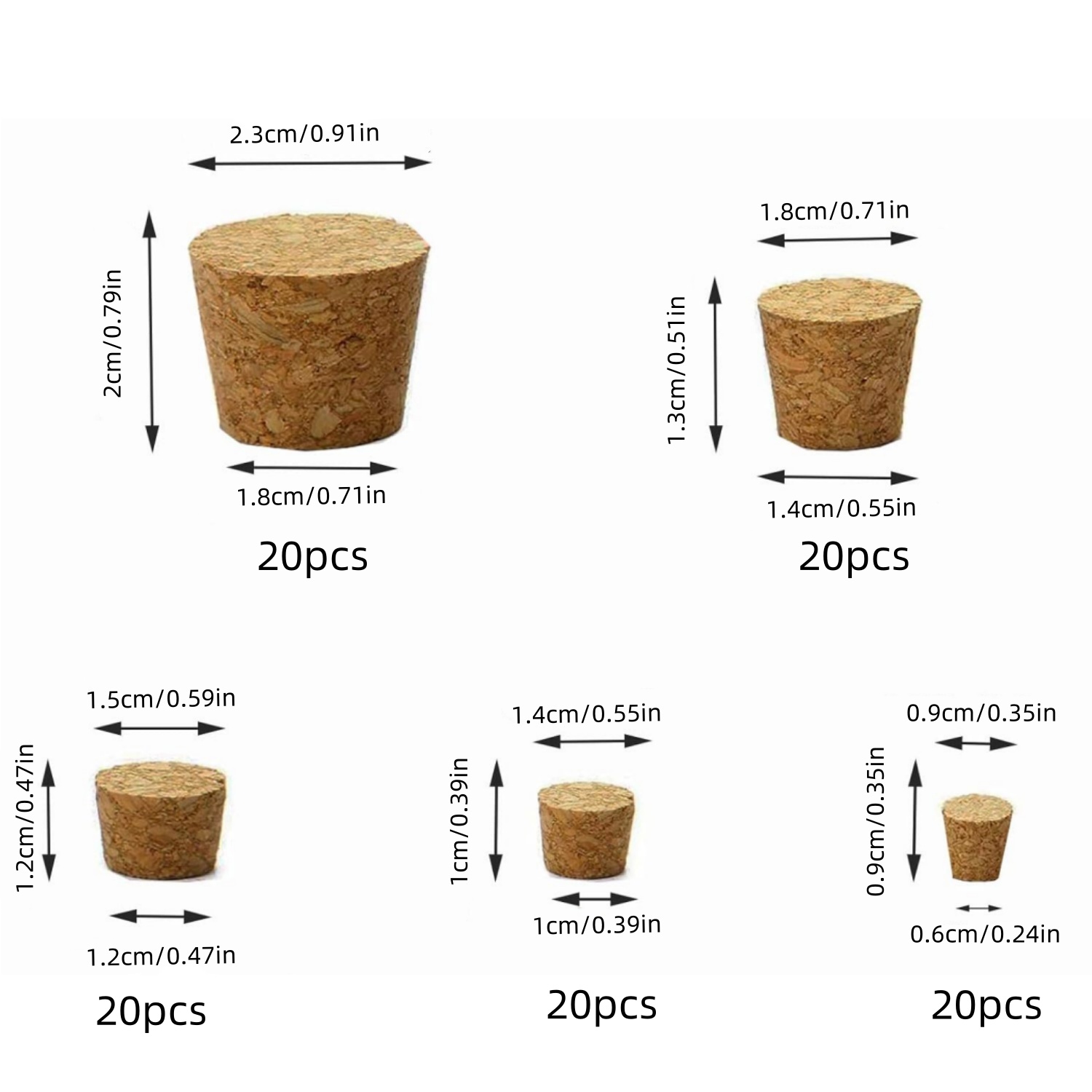100 sztuk różnych korków do bu – Wine Bottle Size recenzja i cena