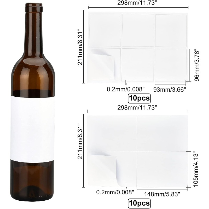 20 arkuszy/100 sztuk pusta ety – Wine Bottle Size recenzja i cena