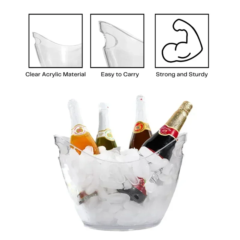 Wiadro na lód 4/8L, przezroczy – Wine Beer Refrigerator recenzja i cena